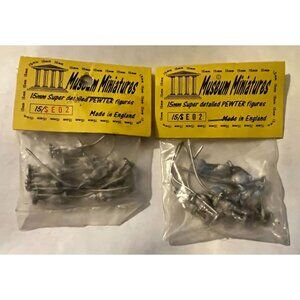 TWO (2) Vintage Museum Miniatures 15mm Detailed Pewter Packs SE02 Made In UK
